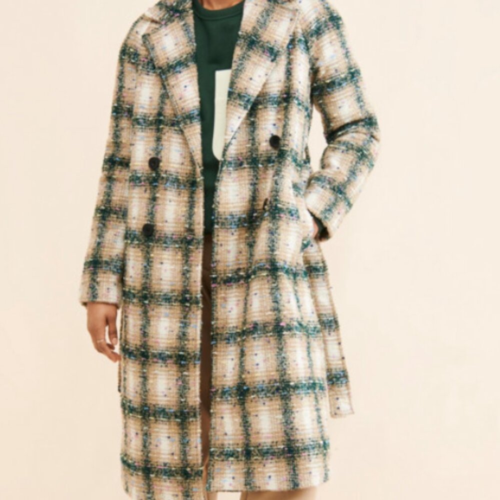 Plaid Tweed Coat